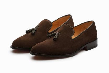 Tassel Loafers - Dark Brown Suede - KING'S