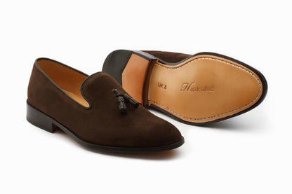 Tassel Loafers - Dark Brown Suede - KING'S