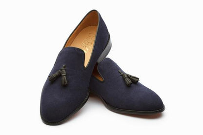 Tassel Loafers - Navy Suede - KING'S