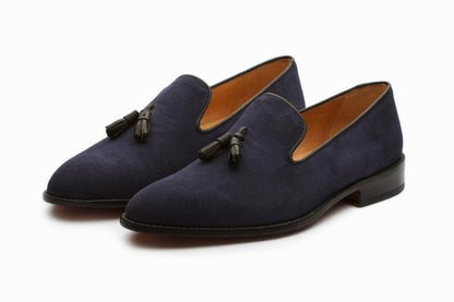 Tassel Loafers - Navy Suede - KING'S