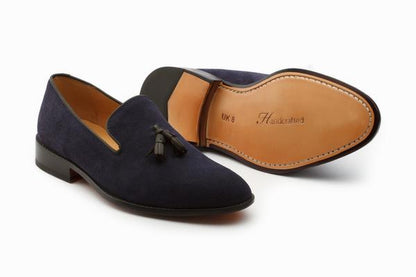 Tassel Loafers - Navy Suede - KING'S