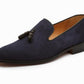 Tassel Loafers Shoes   Navy Suede