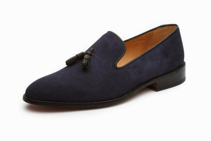 Tassel Loafers - Navy Suede - KING'S