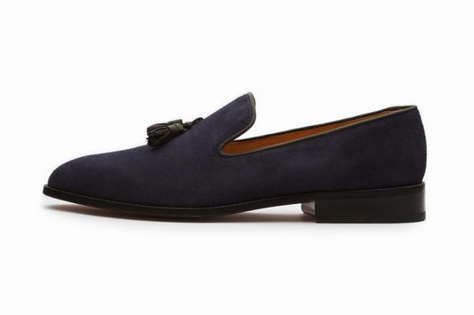 Tassel Loafers - Navy Suede - KING'S