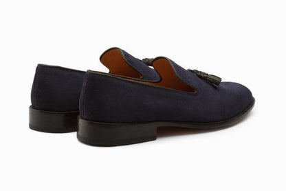 Tassel Loafers - Navy Suede - KING'S