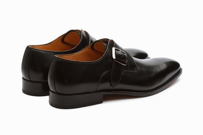 Plain Single Monkstrap Shoes - Black - KING'S