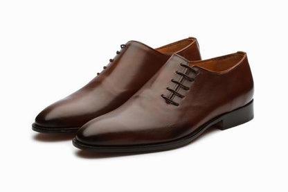 Plain Wholecut Oxford - Brown (with side lacing) - KING'S