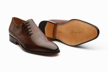 Plain Wholecut Oxford - Brown (with side lacing) - KING'S