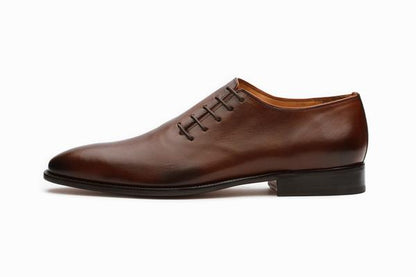 Plain Wholecut Oxford - Brown (with side lacing) - KING'S